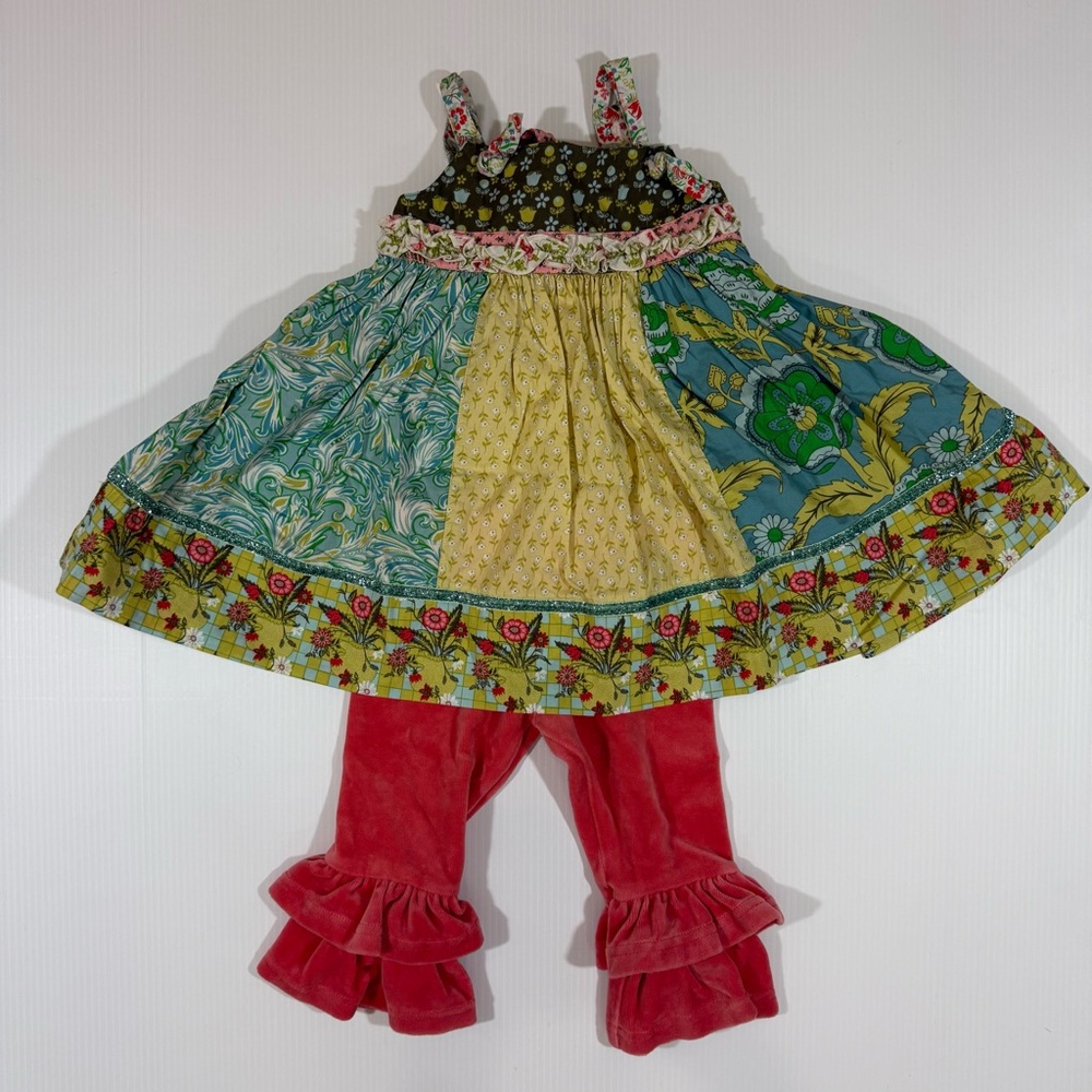 Matilda Jane Set Girls Serendipity 2012 Swiss Miss Paneled Knot Dress sz 18 mos